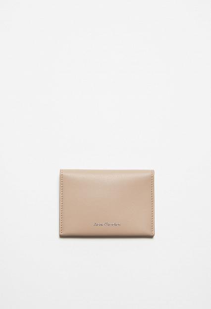 Acne Studios Folded Leather Wallet Taupe Beige FN-UX-SLGS000255