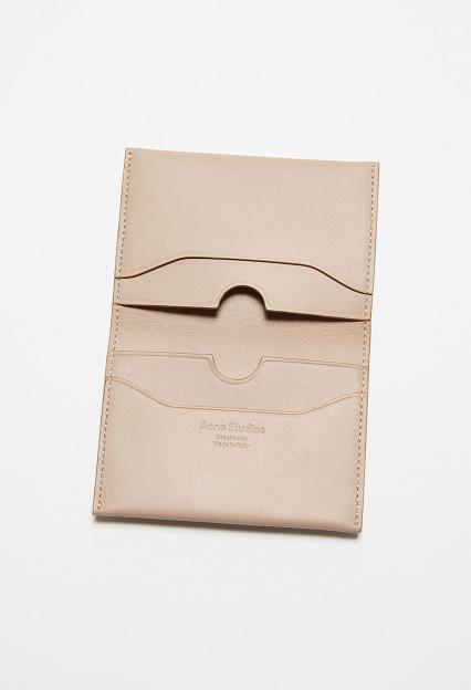 Acne Studios Folded Leather Wallet Taupe Beige FN-UX-SLGS000255