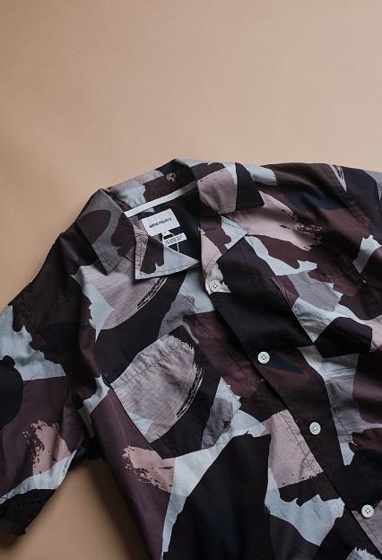 Norse Projects Mads Relaxed Camo Shirt SS Espresso