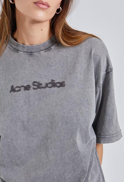 Acne Studios T-shirt Faded Logo FN-WN-TSHI000639 Anthracite Grey