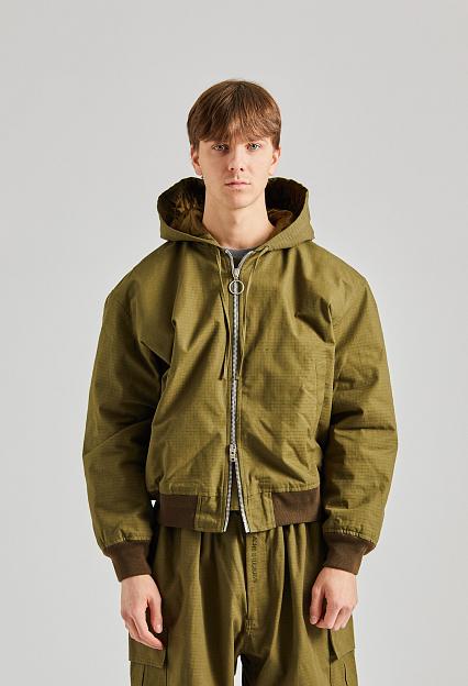 Acne Studios Ripstop Padded Jacket Olive Green FN-MN-OUTW001028