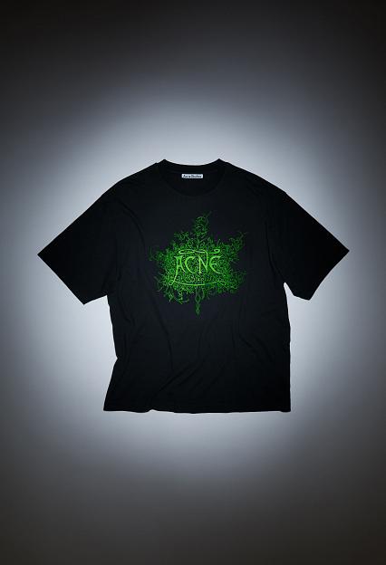 Acne Studios Glow In The Dark Logo T-shirt Faded Black FN-MN-TSHI000530