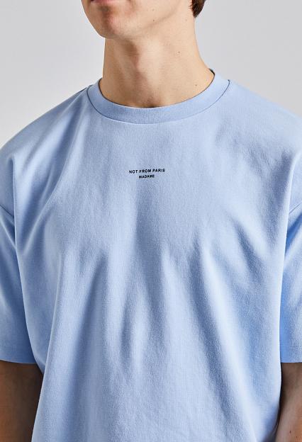 Drole de Monsieur Le T-Shirt Slogan Light Blue 