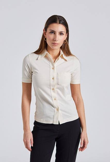 Filippa K Jersey Short Sleeve Shirt Ivory