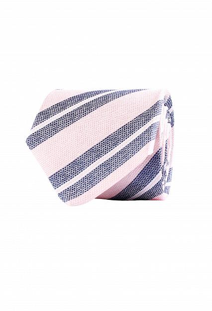 Amanda Christensen Jacquard Tie in Stripe on Silk Pink