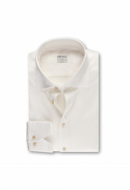 Stenströms New Slimline Casual Off-White Jersey Shirt
