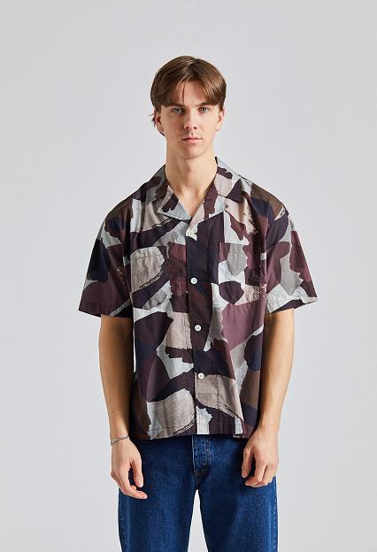 Norse Projects Mads Relaxed Camo Shirt SS Espresso 