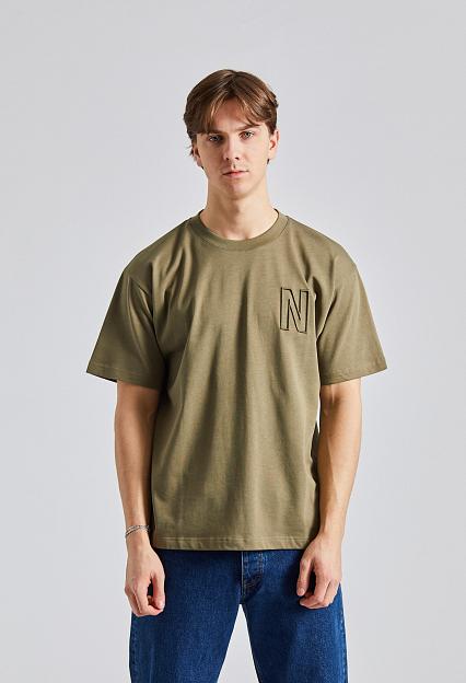 Norse Projects Norse Projects Simon Loose Organic Heavy Jersey N Logo T-Shirt Sediment Green 