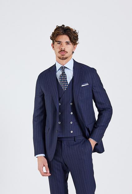 Onesto N.Siena Palermo Camden Suit Navy Pinstripe