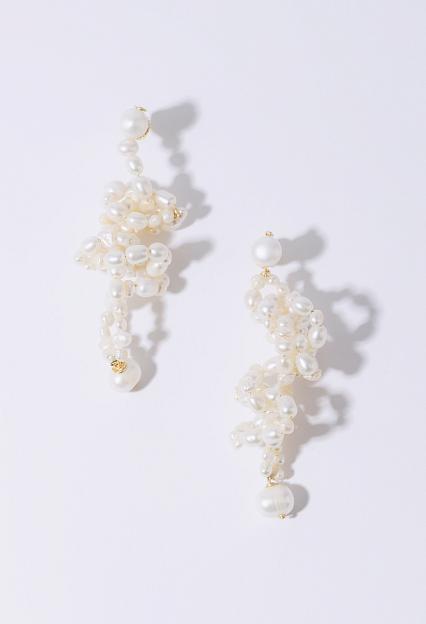 Pearl Octopuss.Y White Lotus Earrings Gold