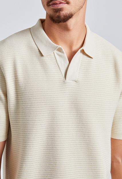 SUNSPEL Knitted Polo Shirt Ecru