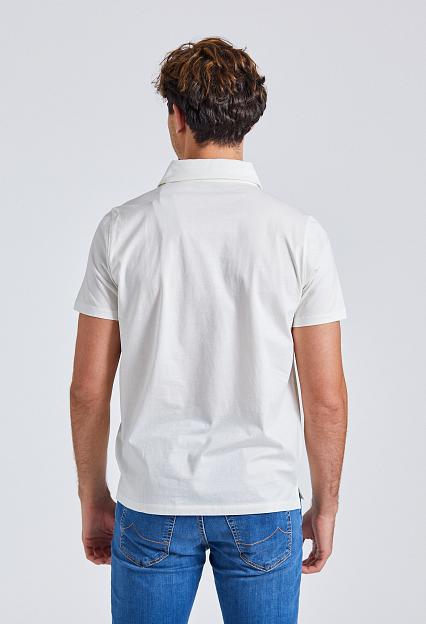 Stenströms Mercerized Cotton Polo Shirt White