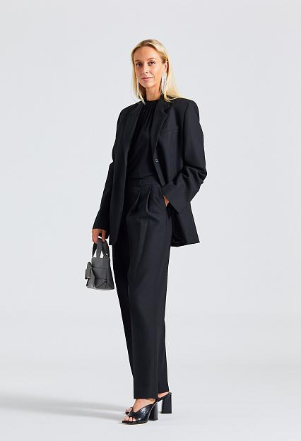 Toteme Double-Pleated Tailored Trousers Black