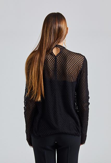 Toteme Sheer Lace Top Black
