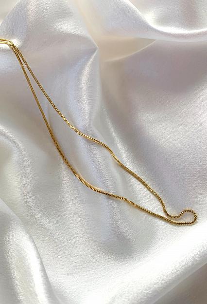 Crystal Haze Box Chain 50cm Necklace Gold