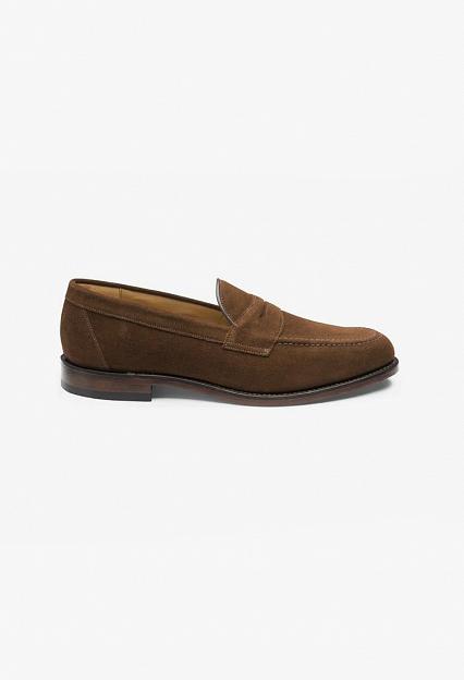 LOAKE Imperial Penny Loafer Brown Suede