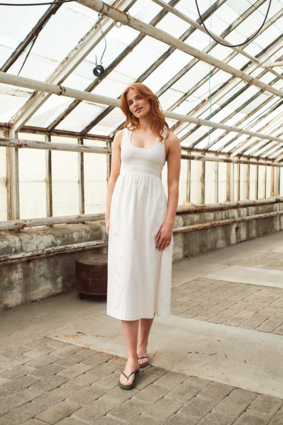 Faithfull The Brand Matera Midi Dress White